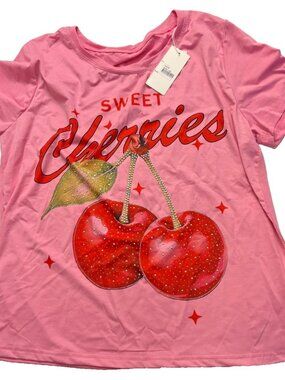 Cherry Print with Sparkles TShirt